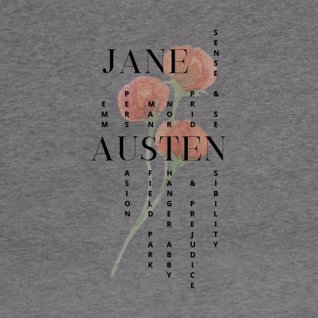 Jane Austen novels design by Miss Pell
